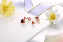 Load image into Gallery viewer, Round Garnet Natural Gem Earrings