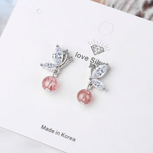 Load image into Gallery viewer, Women's crystal butterfly stud earrings for women