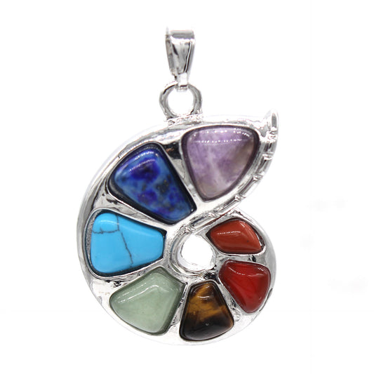 Natural crystal spiral pendant