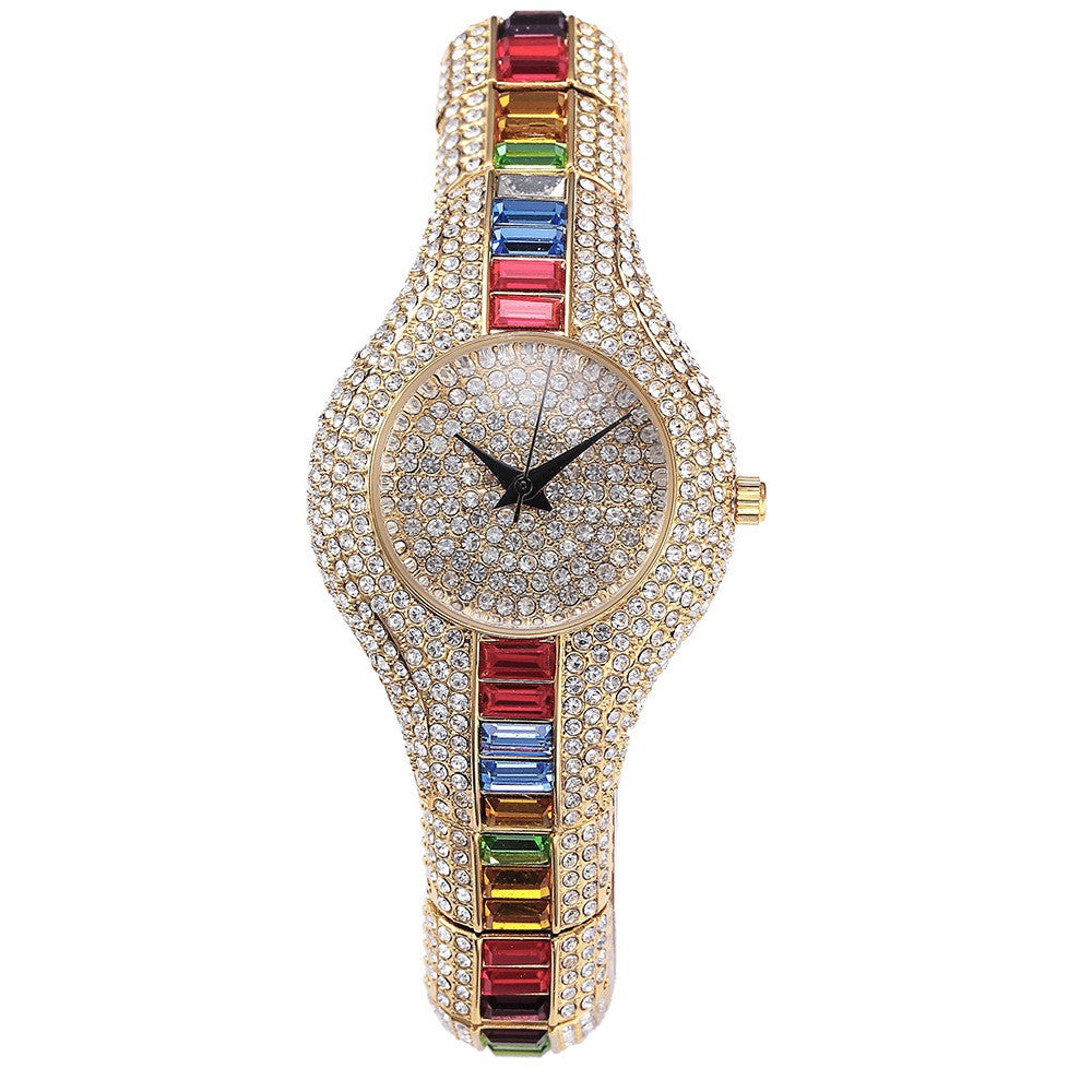Colorful Stones Diamond Watch For Women