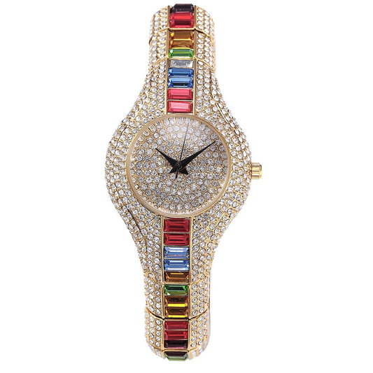 Colorful Stones Diamond Watch For Women