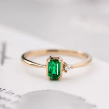 Load image into Gallery viewer, Women&#39;s Emerald Diamond Ring With Colored Stones
