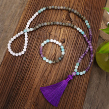 Load image into Gallery viewer, Handmade Beaded Stones Necklace &amp; Bracelet Set
