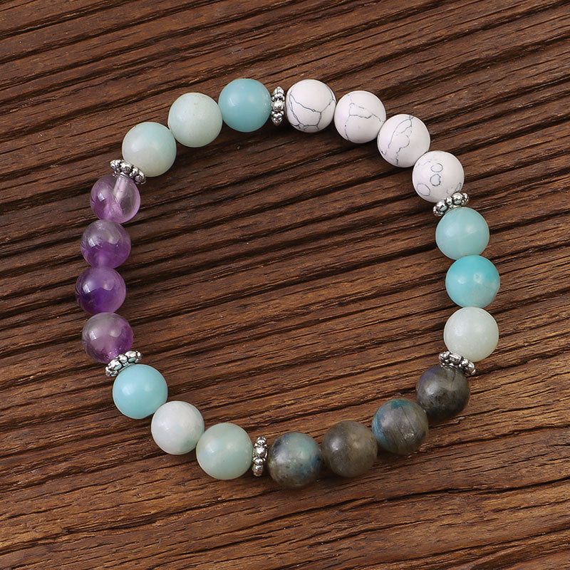 Handmade Beaded Stones Necklace & Bracelet Set