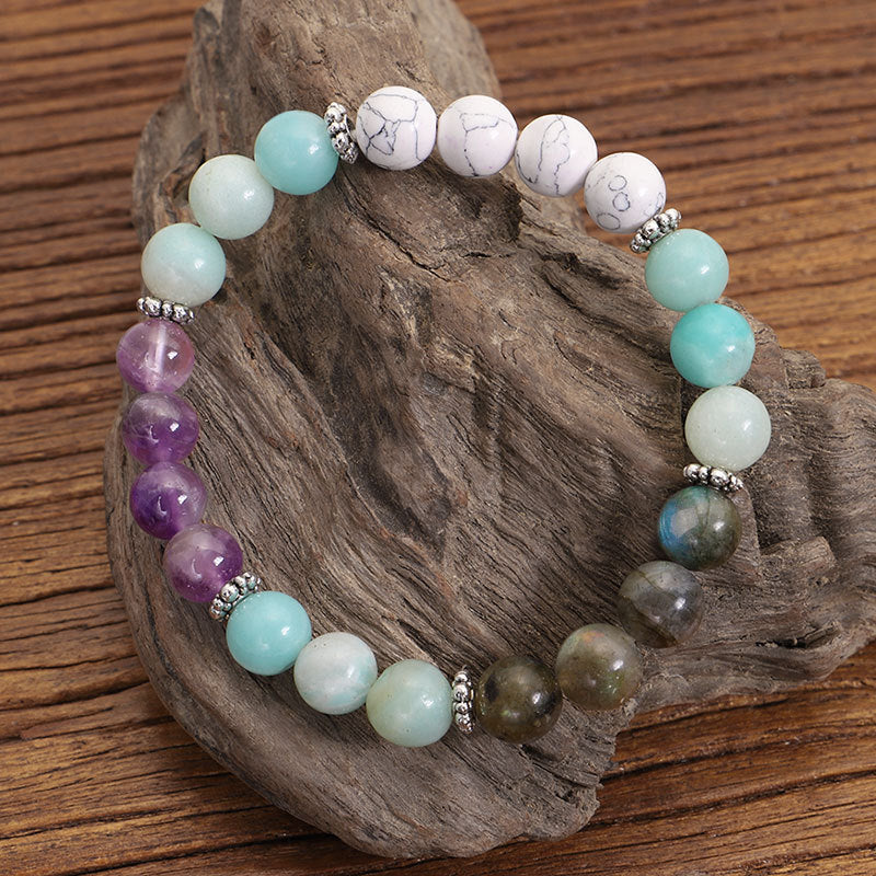 Handmade Beaded Stones Necklace & Bracelet Set