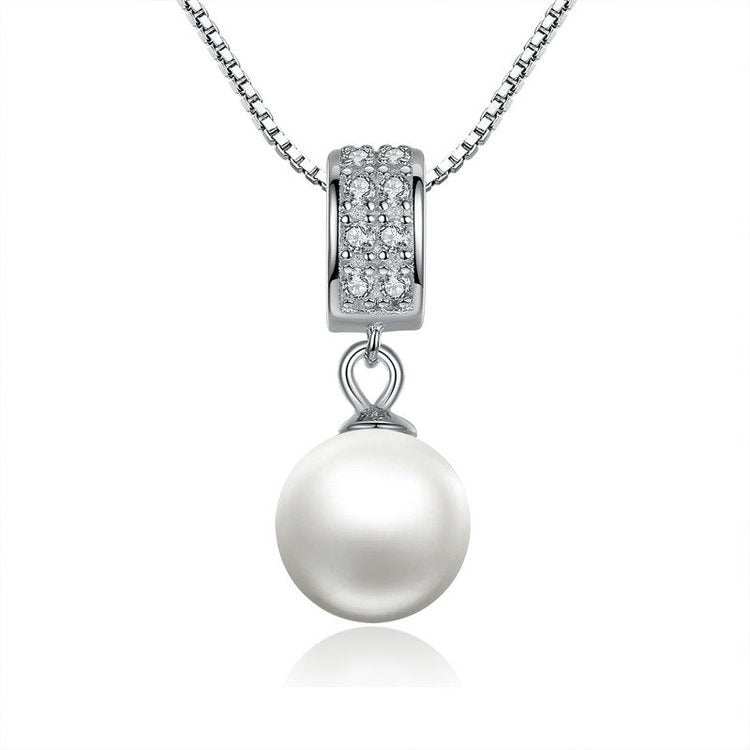 925 Sterling Silver Pearl Pendant Necklace