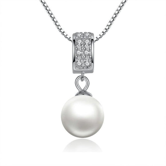925 Sterling Silver Pearl Pendant Necklace