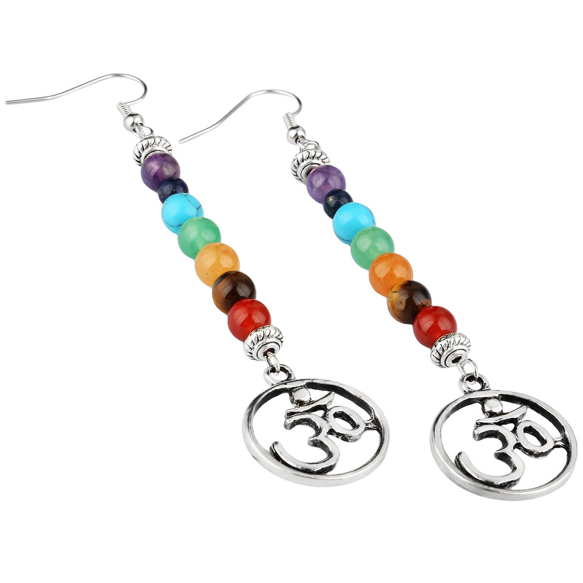 Tree of life alloy  base earrings with natural stones